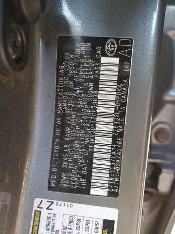 2T1KR30E47C639638 - 2007 TOYOTA COROLLA MA XR GRAY photo 12