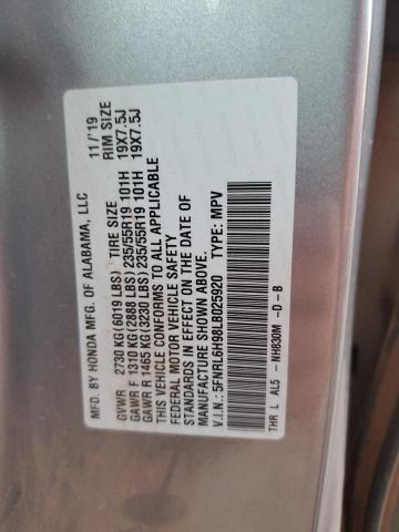 5FNRL6H98LB025920 - 2020 HONDA ODYSSEY ELITE SILVER photo 13
