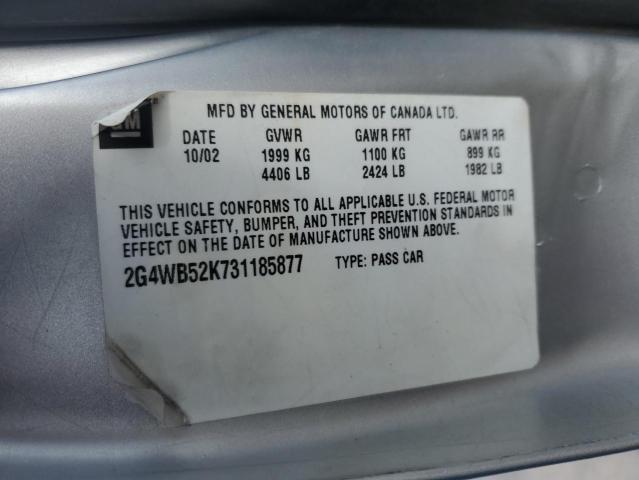 2G4WB52K731185877 - 2003 BUICK REGAL LS 银色 照片 12