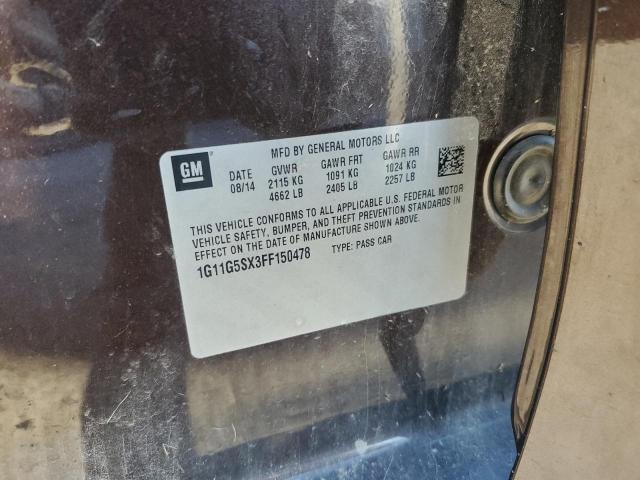 1G11G5SX3FF150478 - 2015 CHEVROLET MALIBU LTZ BROWN photo 12