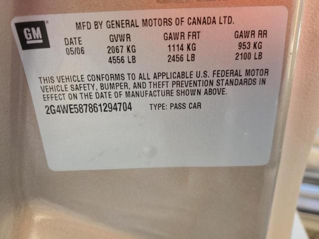 2G4WE587861294704 - 2006 BUICK LACROSSE CXS GRAY photo 12