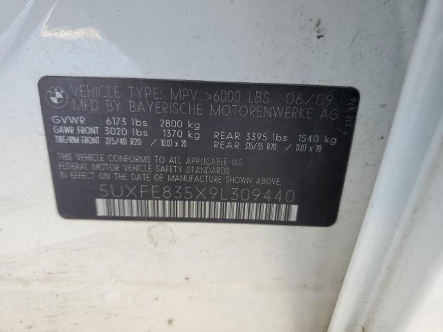 5UXFE835X9L309440 - 2009 BMW X5 XDRIVE48I WHITE photo 13