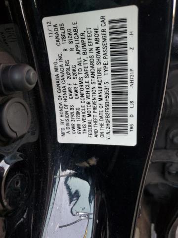 2HGFB2F95DH505315 - 2013 HONDA CIVIC EXL Boz foto 12