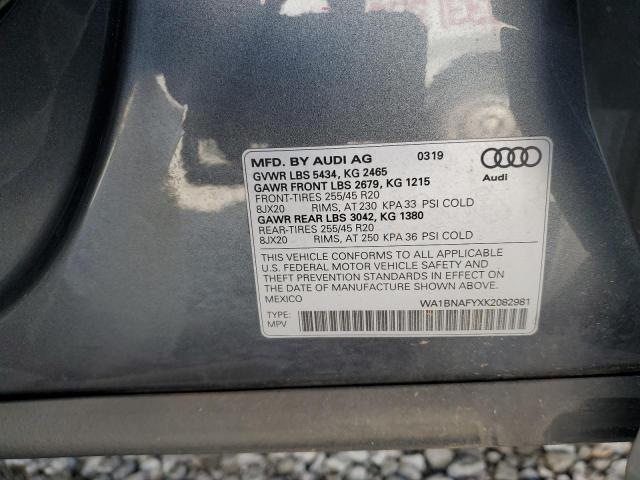 WA1BNAFYXK2082981 - 2019 AUDI Q5 PREMIUM PLUS ნაცრისფერი ფოტო 14