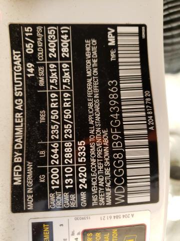 WDCGG8JB9FG439863 - 2015 MERCEDES-BENZ GLK 350 4MATIC WHITE photo 13