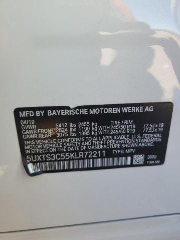 5UXTS3C55KLR72211 - 2019 BMW X3 XDRIVEM40I WHITE photo 13