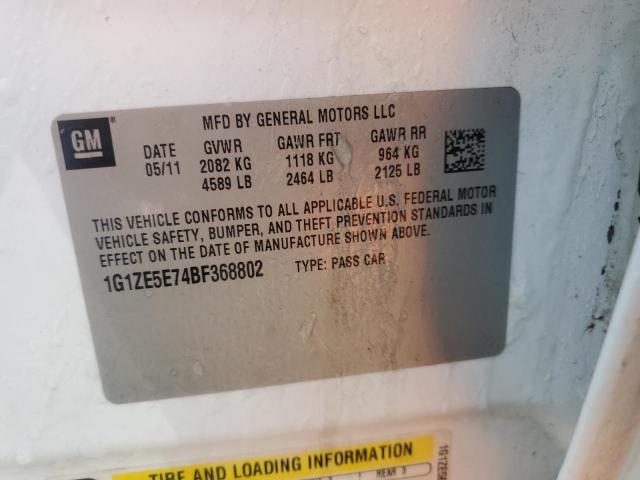 1G1ZE5E74BF368802 - 2011 CHEVROLET MALIBU LTZ WHITE photo 13