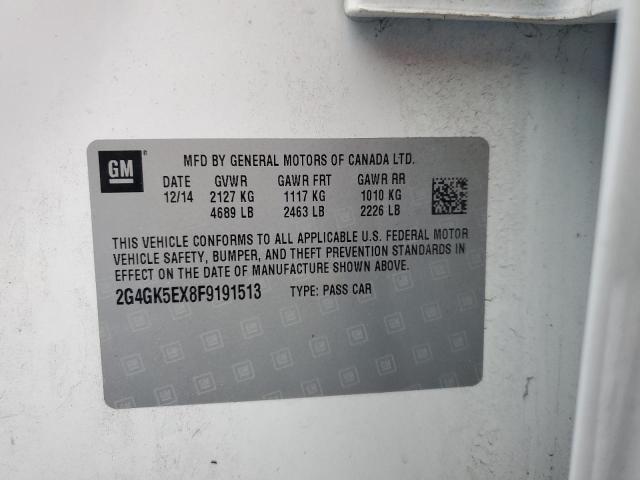 2G4GK5EX8F9191513 - 2015 BUICK REGAL 白色 照片 12