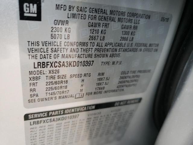 LRBFXCSA3KD010397 - 2019 BUICK ENVISION ESSENCE Արծաթագույն լուսանկար 14