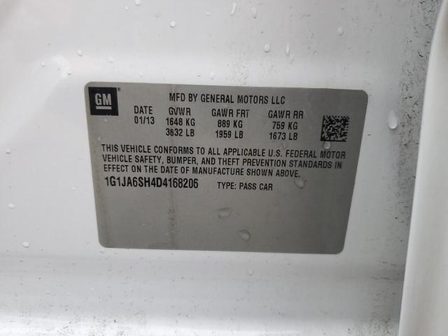 1G1JA6SH4D4168206 - 2013 CHEVROLET SONIC LS WHITE photo 12