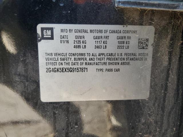 2G4GK5EX5G9157871 - 2016 BUICK REGAL BLACK photo 12