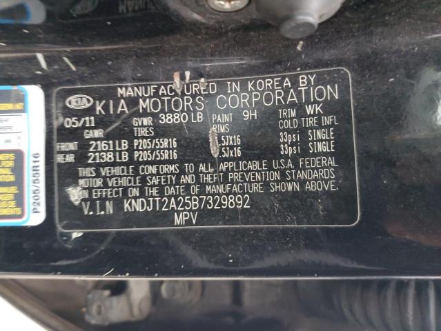 KNDJT2A25B7329892 - 2011 KIA SOUL + BLACK photo 13