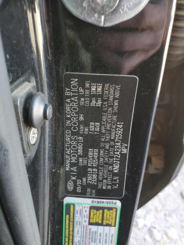 KNDJT2A23A7159241 - 2010 KIA SOUL + BLACK photo 12