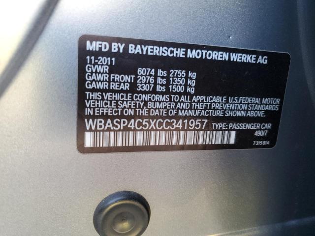 WBASP4C5XCC341957 - 2012 BMW 550 XIGT GRAY photo 13