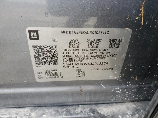 5GAERBKW4JJ212874 - 2018 BUICK ENCLAVE ESSENCE 灰色 照片 14