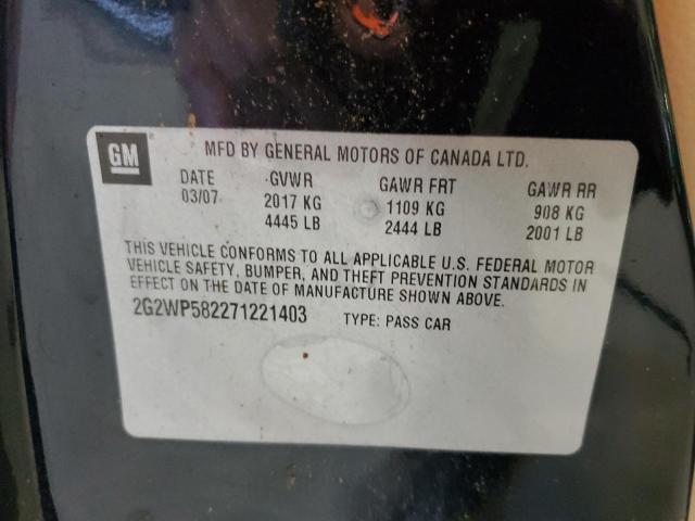 2G2WP582271221403 - 2007 PONTIAC GRAND PRIX 黑色 照片 12