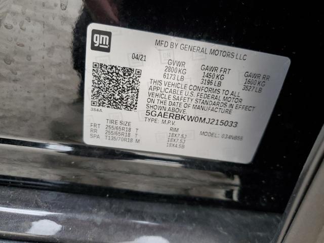 5GAERBKW0MJ215033 - 2021 BUICK ENCLAVE ESSENCE BLACK photo 13