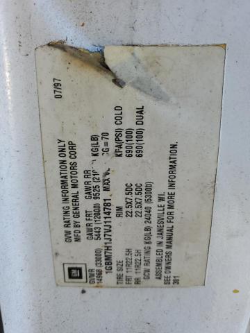 1GBM7H1J7VJ114781 - 1997 CHEVROLET C-SERIES C7H042 WHITE photo 10