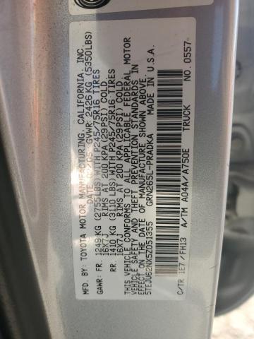 5TEJU62NX5Z051355 - 2005 TOYOTA TACOMA DOUBLE CAB PRERUNNER SILVER photo 12