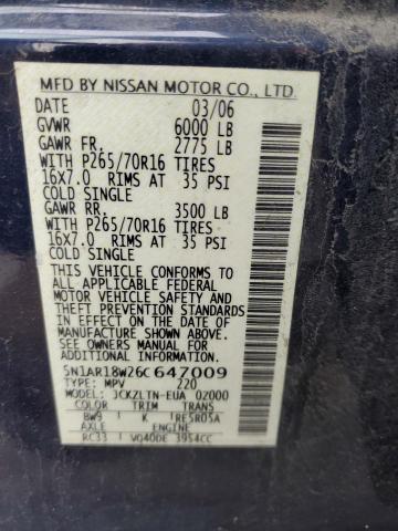 5N1AR18W26C647009 - 2006 NISSAN PATHFINDER LE ლურჯი ფოტო 13