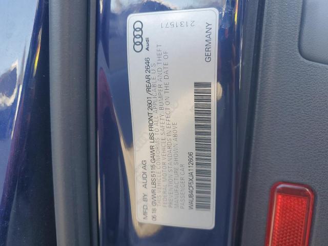 WAUB4CF5XJA112606 - 2018 AUDI S5 PREMIUM PLUS ლურჯი ფოტო 12