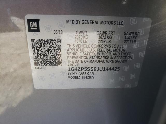 1G4ZP5SS9JU144425 - 2018 BUICK LACROSSE ESSENCE SILVER photo 12