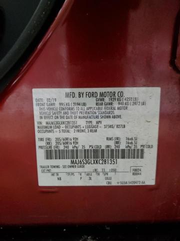 MAJ6S3GLXKC281351 - 2019 FORD ECOSPORT SE Rot Foto 13