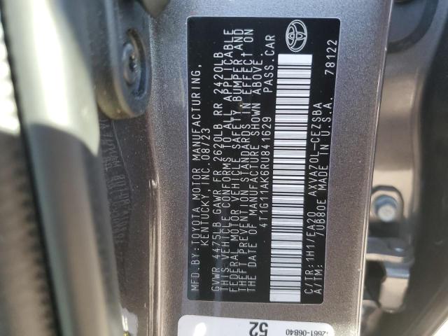 4T1G11AK6RU841629 - 2024 TOYOTA CAMRY SE NIGHT SHADE GRAY photo 12