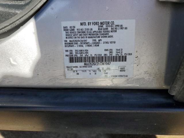 MAJ3S2GE2LC361047 - 2020 FORD ECOSPORT SE ვერცხლისფერი ფოტო 13