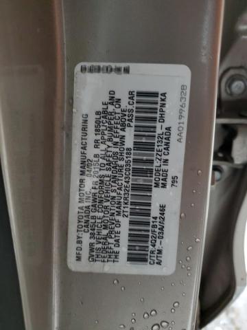 2T1KR32E43C035188 - 2003 TOYOTA COROLLA MA XR BEIGE photo 12