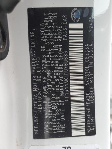 4T1G11AK1PU769686 - 2023 TOYOTA CAMRY SE NIGHT SHADE WHITE photo 12