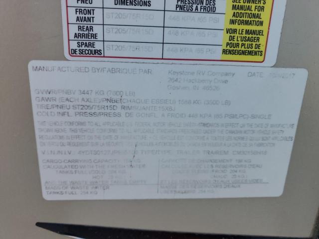 4YDT30127JP935106 - 2018 KEYSTONE TRAILER TWO TONE photo 10