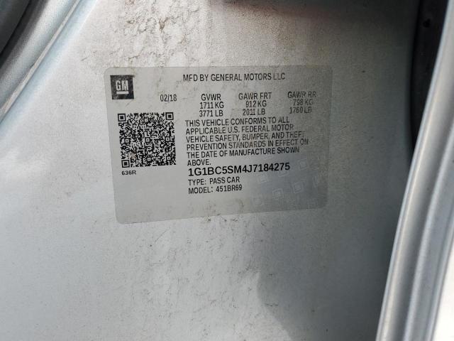 1G1BC5SM4J7184275 - 2018 CHEVROLET CRUZE LS 银色 照片 12