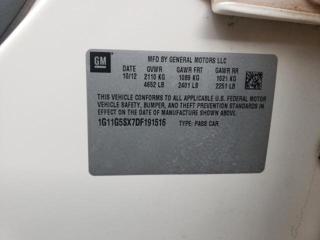 1G11G5SX7DF191516 - 2013 CHEVROLET MALIBU 3LT 奶油色 照片 13