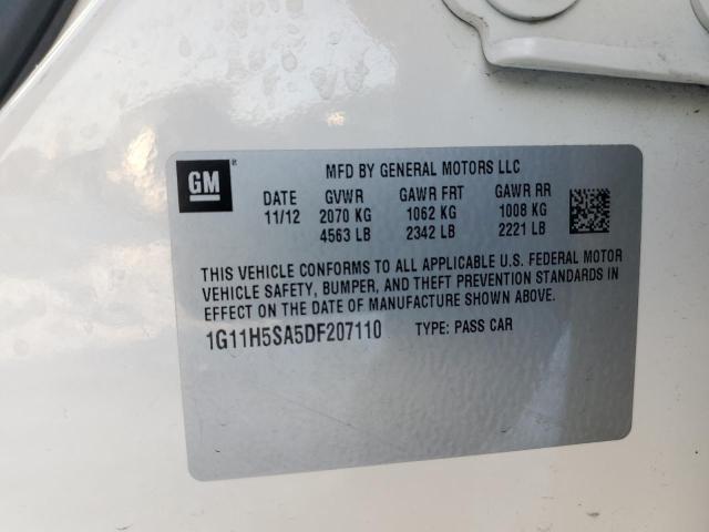 1G11H5SA5DF207110 - 2013 CHEVROLET MALIBU LTZ 白色 照片 12