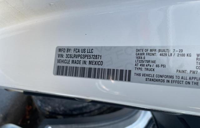 3C6LRVPG3PE572871 - 2023 RAM PROMASTER 2500 HIGH WHITE photo 10
