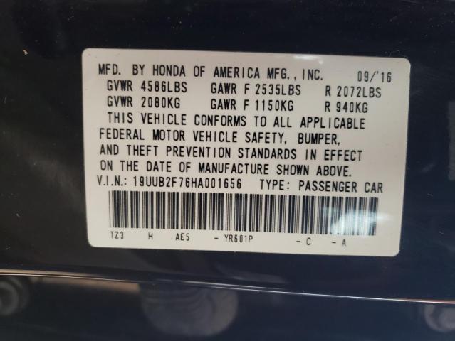 19UUB2F76HA001656 - 2017 ACURA TLX ADVANCE BLACK photo 12