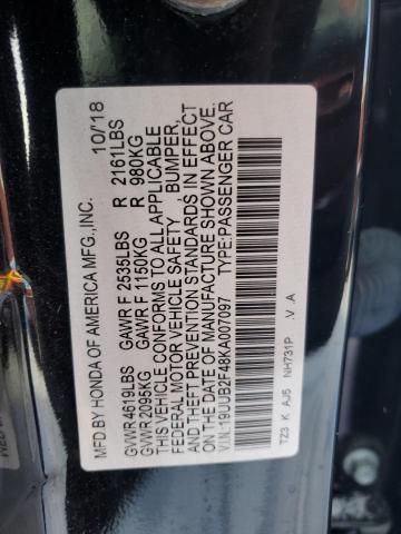 19UUB2F48KA007097 - 2019 ACURA TLX TECHNOLOGY 黑色 照片 12
