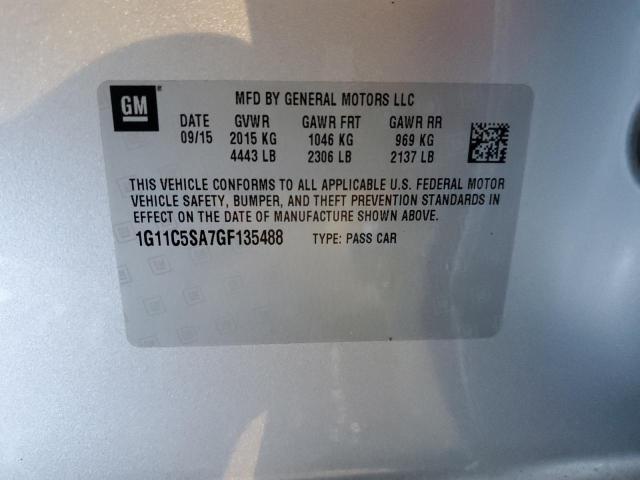 1G11C5SA7GF135488 - 2016 CHEVROLET MALIBU LIM LT 银色 照片 12