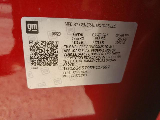 1G1ZG5ST9RF117697 - 2024 CHEVROLET MALIBU RS 红色 照片 13