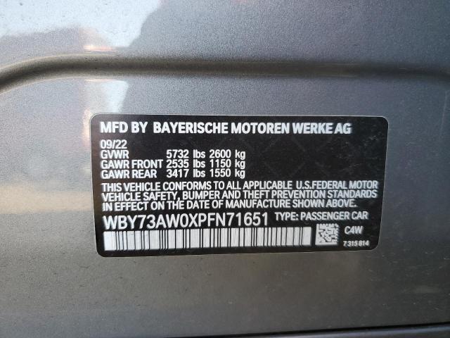 WBY73AW0XPFN71651 - 2023 BMW I4 EDRIVE 40 Сұр фото 12