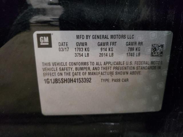 1G1JB5SH0H4153392 - 2017 CHEVROLET SONIC LS 黑色 照片 12