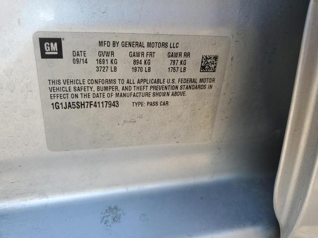 1G1JA5SH7F4117943 - 2015 CHEVROLET SONIC LS SILVER photo 12