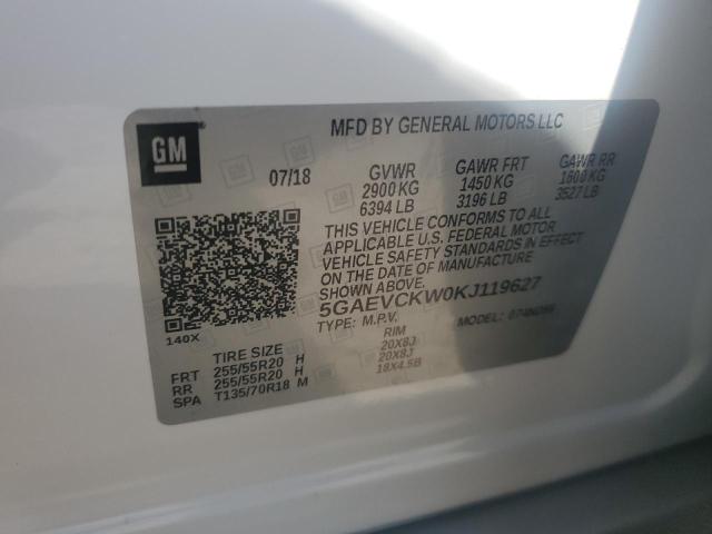 5GAEVCKW0KJ119627 - 2019 BUICK ENCLAVE AVENIR WHITE photo 13