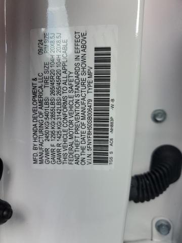 5FNYF8H50SB006479 - 2025 HONDA PASSPORT EXL თეთრი ფოტო 14