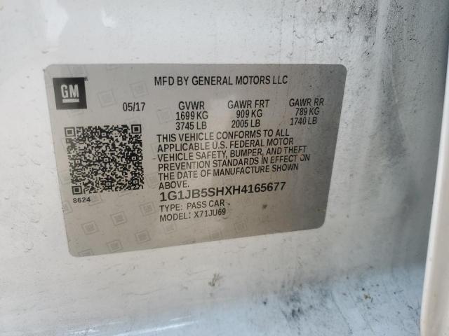 1G1JB5SHXH4165677 - 2017 CHEVROLET SONIC LS WHITE photo 12