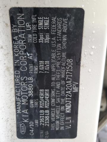 KNDJT2A20A7171508 - 2010 KIA SOUL + CREAM photo 12