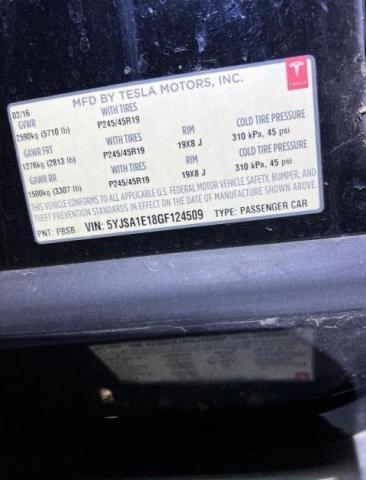 5YJSA1E18GF124509 - 2016 TESLA MODEL S Qara foto 10