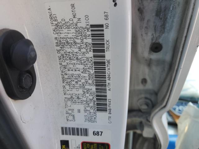 3TMJU62N99M075391 - 2009 TOYOTA TACOMA DOUBLE CAB PRERUNNER WHITE photo 12