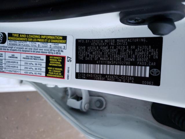4T1T11BK5PU102780 - 2023 TOYOTA CAMRY SE NIGHT SHADE WHITE photo 12